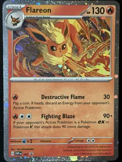SWIRL 🌀 Flareon 167 Cosmo Holo Black Star Promo Card Cosmos Holo Pokemon TCG - Image 5
