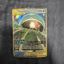 Pokemon Card Magikarp & Wailord GX Tag Team Promo SM166 Sun & Moon DMG Damaged - Image 1