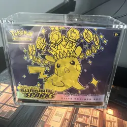 Pokemon TCG Surging Sparks Pokemon Center ETB New & Sealed with Acrylic Case - Image 1