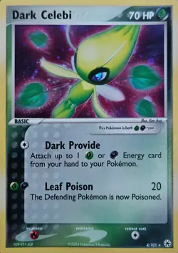 Pokemon Dark Celebi 4/101 Holo Rare [EX: Hidden Legends] [NM] - Image 1