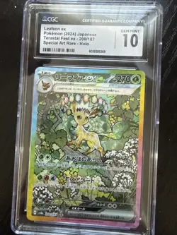 Pokemon Leafeon EX SAR 200/187 SV8a Terastal Festival 2024 Japanese Card CGC 10 - Image 1