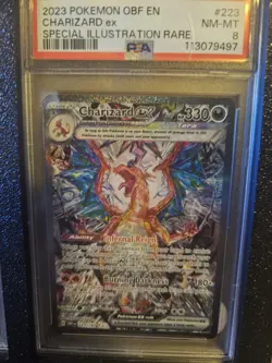 2023 POKEMON OBF EN-OBSIDIAN FLAMES SPECIAL ILLUSTRATION RARE CHARIZARD EX PSA 8 - Image 1