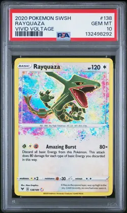 Rayquaza 138/185 Vivid Voltage Pokemon PSA 10 - Image 1