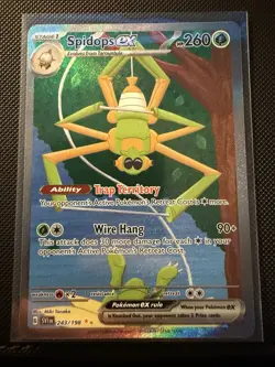 Pokemon Spidops EX TCG Full Art Rare Holo Card 243/198 Scarlet Violet Base Set - Image 1