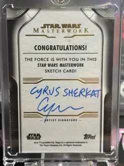 2021 Topps Star Wars Masterwork 1/1 Darth Maul Sketch By Cyrus Sherkat - Image 2