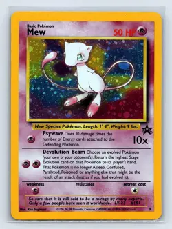 Pokemon Card Mew Holographic Black Star Promo #9 Card WOTC 1999-2000 NM-/LP+ - Image 1