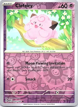 Clefairy 151 035/165 Common Pokemon Reverse Holo Near Mint Pokemon Card - Image 1