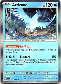 Articuno 151 144/165 Rare Pokemon Holo Near Mint Pokemon Card - Image 1