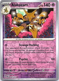 Alakazam Twilight Masquerade 082/167 Rare Pokemon Reverse Holo NM Pokemon Card - Image 1