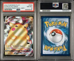 2022 Pokemon Pikachu VMAX #044 Play! Prize Pack Series Card Holo PSA 8 NM-Mint - Image 3