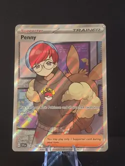 Pokemon TCG Scarlet Violet Penny Card Holo Ultra Rare Full Art 239/198 - Image 1