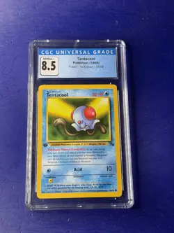CGC 8.5 Tentacool 1st Edition 56/62 Fossil Pokemon Card WOTC NM/Mint+ - Image 1
