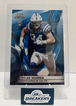 2025 Topps Chrome Black - Tyler Warren # 120 Blue Refractor 061/150 - Image 1