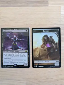 Mtg Commander Collection Black Ophiomancer FOIL With Matching Foil snake Token - Image 2