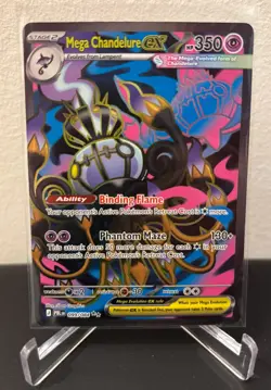 Pokemon Mega Chandelure ex 099/084 Me05: Pitch Black Holo - Image 1