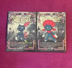 POKEMON HALLOWEEN TRICK OR TREAT Prisma Sneasel 012 Weavile 038 Cards Lot of 2 - Image 1