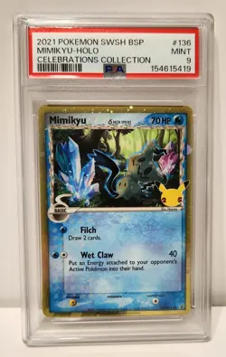 2021 Pokemon Celeb Promo Lot of 2 PSA 9 MINT Cards: Lance's Charizard V, Mimikyu - Image 3