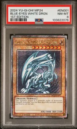 2024 Yu-Gi-Oh! Blue-Eyes White Dragon MP24 1st Edition QCSR PSA 8 - Image 1