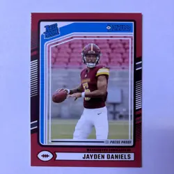 2024 Panini Donruss - Rated Rookie Jayden Daniels #389 Press Proof Red (RC) - Image 1