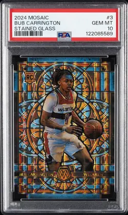 2024 PANINI MOSAIC STAINED GLASS #3 BUB CARRINGTON PSA 10 - Image 1