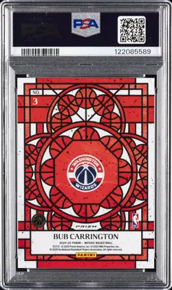 2024 PANINI MOSAIC STAINED GLASS #3 BUB CARRINGTON PSA 10 - Image 2
