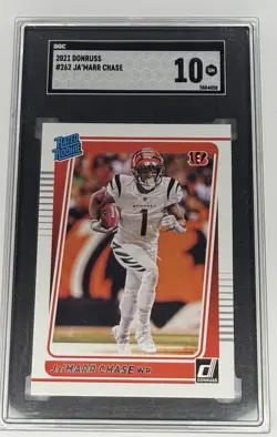 Panini Donruss 2021 Rated Rookie Ja'Marr Chase Bengals #262 SGC 10 RC - Image 1