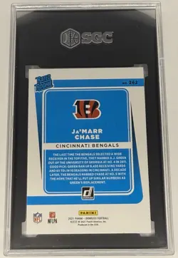 Panini Donruss 2021 Rated Rookie Ja'Marr Chase Bengals #262 SGC 10 RC - Image 2