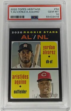 Topps 2020 Heritage Rookie Stars Yordan Alvarez/Aristides Aquino #54 PSA 10 - Image 1