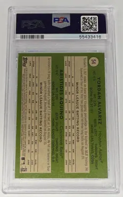 Topps 2020 Heritage Rookie Stars Yordan Alvarez/Aristides Aquino #54 PSA 10 - Image 2