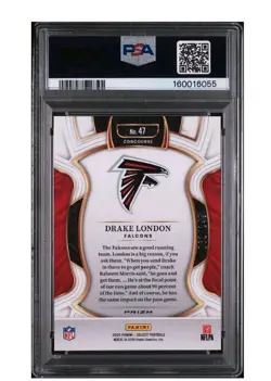 2025 PANINI SELECT RED SHOCK DRAKE LONDON #47 /249 PSA 10 - Image 2