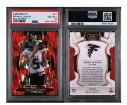 2025 PANINI SELECT RED SHOCK DRAKE LONDON #47 /249 PSA 10 - Image 3