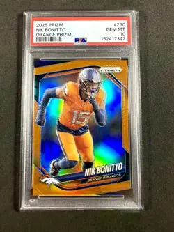 2025 Panini Prizm NIK BONITTO Orange Prizm /249 PSA 10 GEM MINT #230 - Image 1
