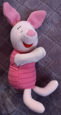 VINTAGE MATTEL WINNIE THE POOH PIGLET PLUSH CLIP ON HUGGER TOY 1995 Walt Disney - Image 1