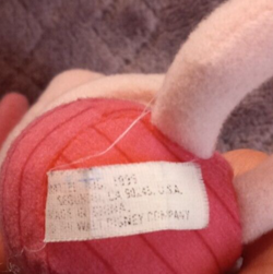 VINTAGE MATTEL WINNIE THE POOH PIGLET PLUSH CLIP ON HUGGER TOY 1995 Walt Disney - Image 3