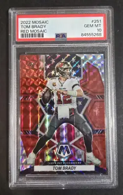 2022 Panini Mosaic - National Pride Tom Brady #251 RED Mosaic PSA 10 - Image 1