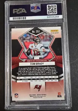 2022 Panini Mosaic - National Pride Tom Brady #251 RED Mosaic PSA 10 - Image 2