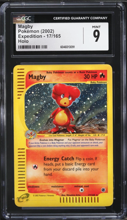 CGC 9 Magby Holo Rare Expedition 2002 Pokemon Card #17 - Image 1