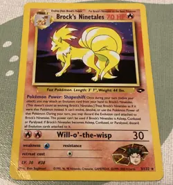 Pokemon TCG Brock's Ninetales Gym Challenge Holo Rare Card 3/132 - Image 1