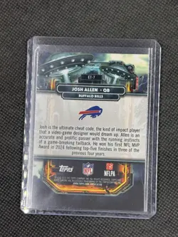 2025 Topps Chrome Cosmic Josh Allen ET Refractor Bills - Image 2