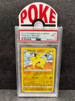 Pikachu - 54/214 - Unbroken Bonds - Reverse Holo - PSA 9 - Pokemon TCG - Image 1