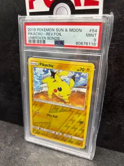 Pikachu - 54/214 - Unbroken Bonds - Reverse Holo - PSA 9 - Pokemon TCG - Image 3