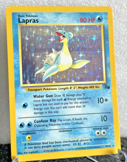 Lapras Holo Rare Fossil 10/62 Unlimited WOTC 1999 Vintage Pokemon TCG MP - Image 1