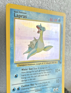 Lapras Holo Rare Fossil 10/62 Unlimited WOTC 1999 Vintage Pokemon TCG MP - Image 2