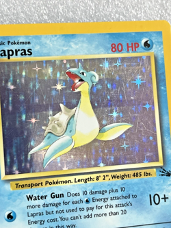 Lapras Holo Rare Fossil 10/62 Unlimited WOTC 1999 Vintage Pokemon TCG MP - Image 3