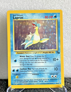 Lapras Holo Rare Fossil 10/62 Unlimited WOTC 1999 Vintage Pokemon TCG MP - Image 4