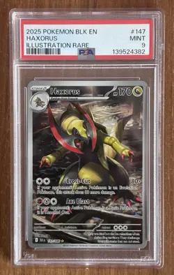 Haxorus 147/086 - Pokemon TCG - Black Bolt - Illustration Rare - PSA 9 - Image 1