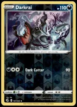 Darkrai 167/264 Uncommon Fusion Strike Pokemon Reverse Holo Near Mint - Image 1
