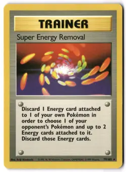 Pokemon Card - Super Energy Removal 79/102 Rare - Base Set Unlimited - LP - Image 1