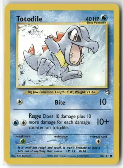 Pokemon Totodile (80) 080/111 Unlimited Neo Genesis Common - Image 1
