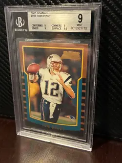 2000 Bowman Tom Brady #236 RC Rookie BGS 9 MINT - Image 3
